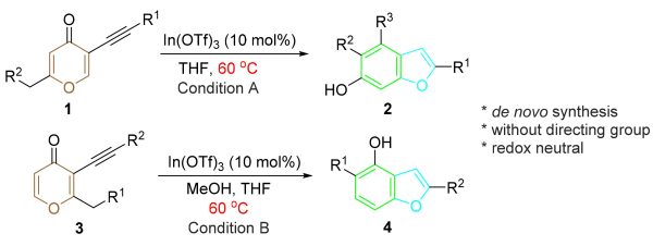 Deconstructive Reorganization: De Novo Synthesis of Hydroxylated Benzofurans