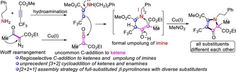 Cu(I)-Catalyzed [2+2+1] Cycloaddition of Amines, Alkynes, and Ketenes: An Umpolung and Regioselective Approach to Full-Substituted β-Pyrrolinones