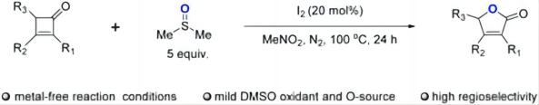 Alternative Method to Baeyer–Villiger Oxidation of Cyclobutenones Using I<sub>2</sub>/DMSO Catalytic Systems