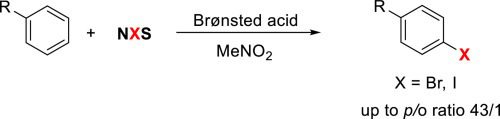 Nitromethane Assisted Brønsted Acid Catalyzed Regioselective Halogenation of Alkyl Aromatics